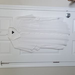 White button down linen top